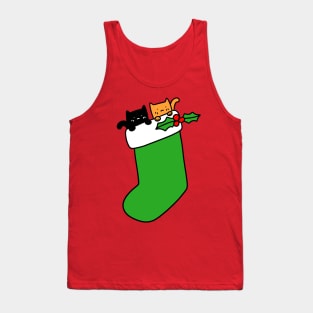 Black and Orange Stocking Kittens Tank Top